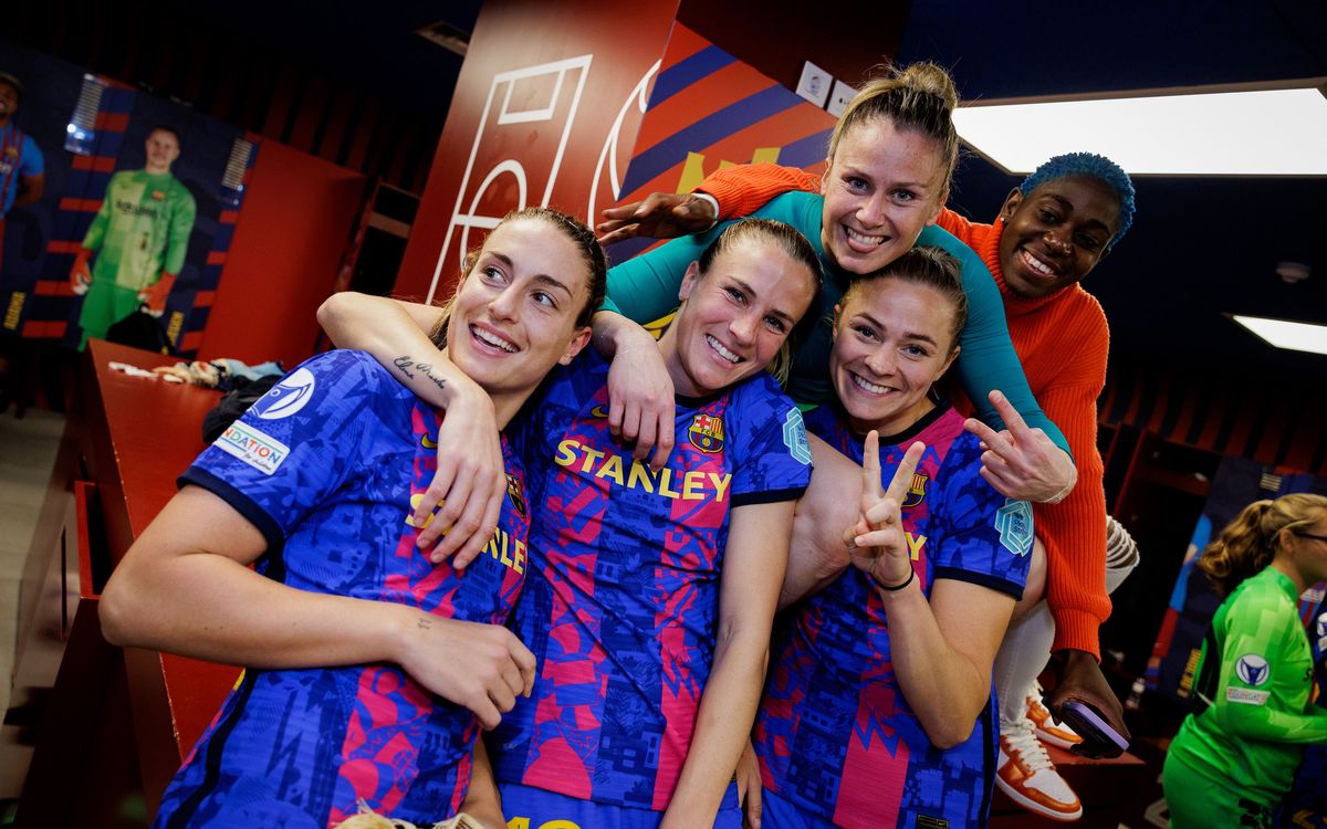 Les célébrations du Barça Féminin après le Clasico historique