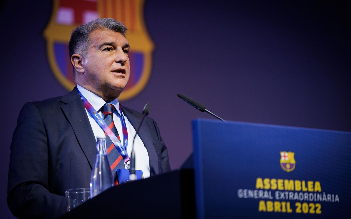 Laporta thanks members for ratifying Spotify agreement