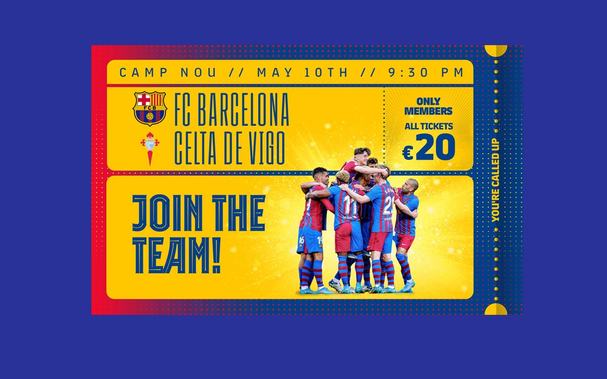 Barça v Celta, tickets at 20 euros for members