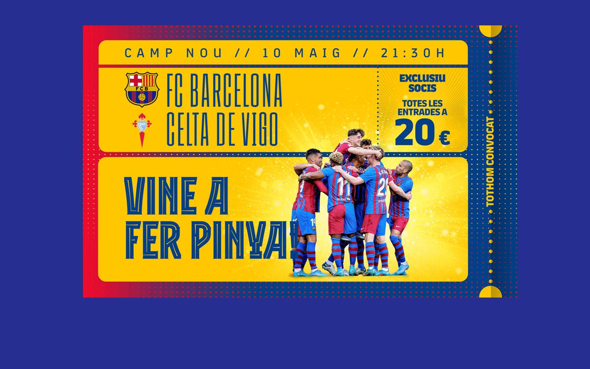Barça-Celta, entrades a 20 euros per a tots els socis i sòcies