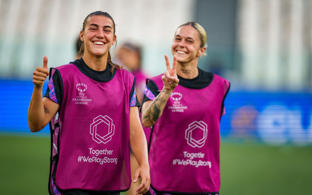 Training at the Juventus Stadium