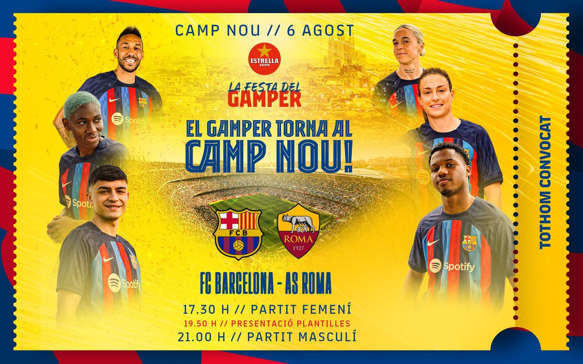 El Barça jugarà el Gamper contra l’AS Roma el 6 d’agost