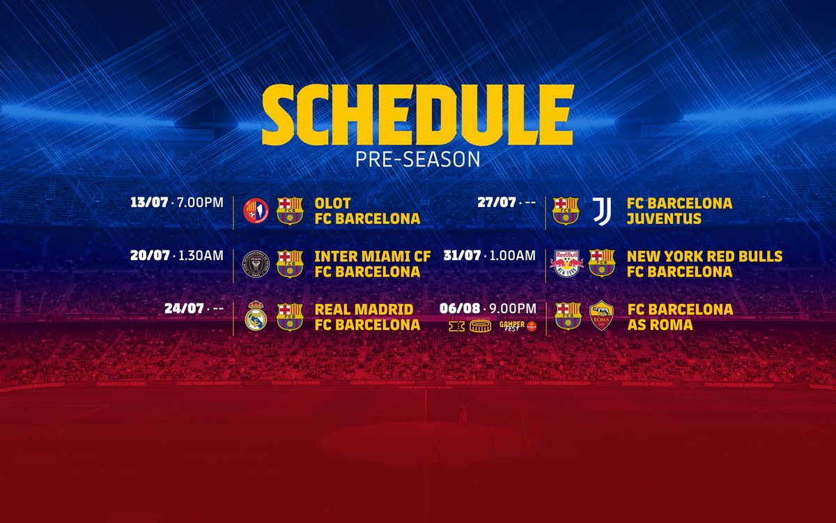 Le calendrier d'avant-saison du Barça