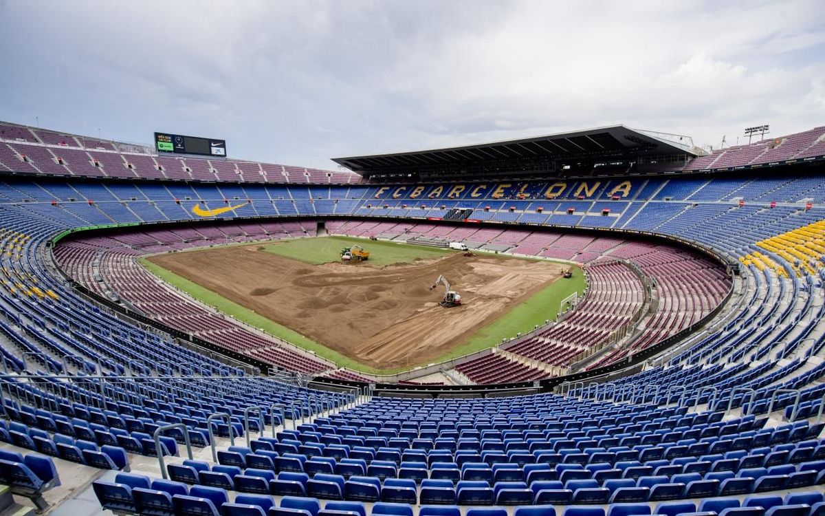 El Spotify Camp Nou renueva el césped