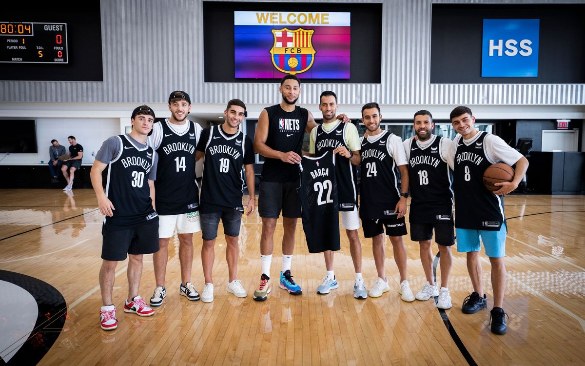 Barça players meet Brooklyn Nets