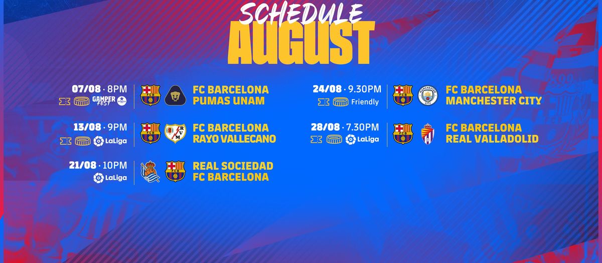 Gamper Trophy, LaLiga and Manchester City on the menu for August