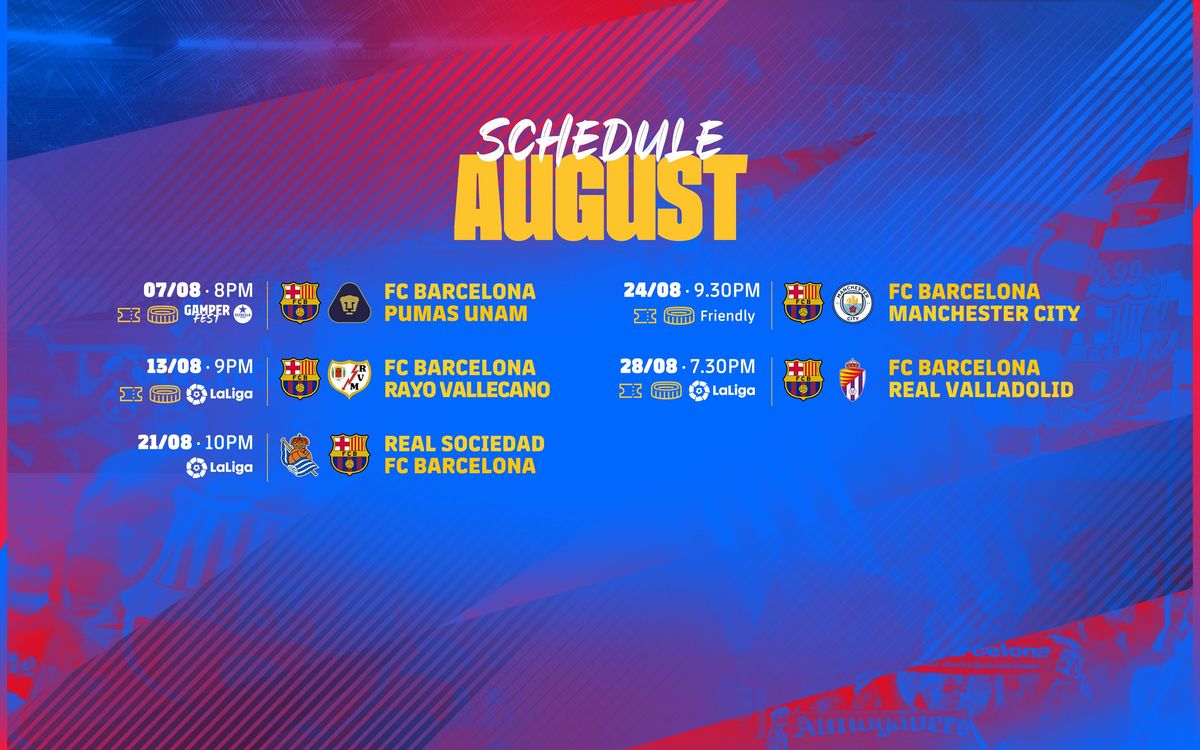 Gamper Trophy, LaLiga and Manchester City on the menu for August