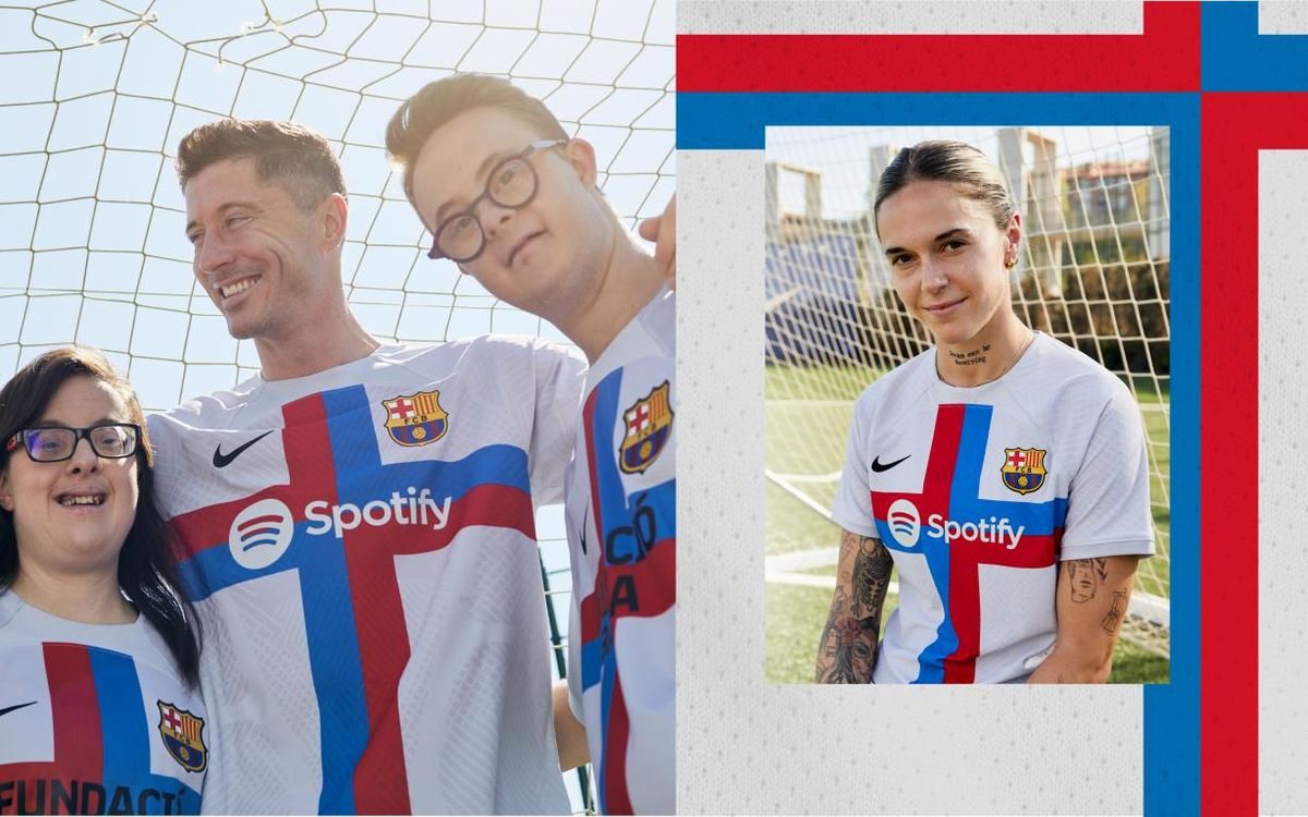 2022/23 third strip features design inspired by the Cross of Sant Jordi and the club’s commitment to diversity and inclusion
