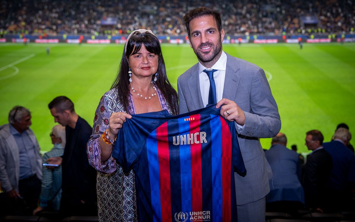 Former blaugrana Cesc Fàbregas supports UNCHR/ACNUR partnership with FC Barcelona and the Foundation