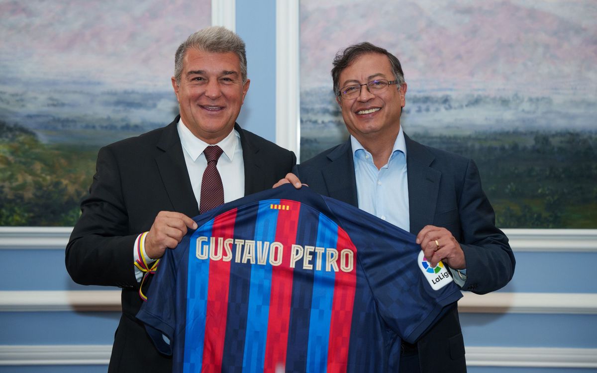 Joan Laporta meets with the president of Colombia, Gustavo Petro