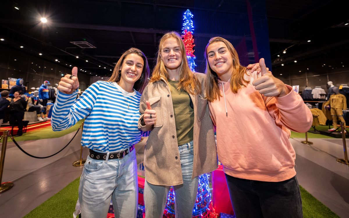 Patri, Irene Paredes and Jana meet the fans at the Spotify Camp Nou Barça Store