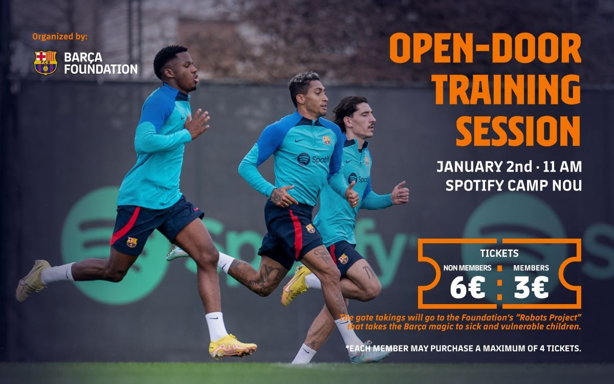 Spotify Camp Nou to host traditional open-doors training session on January 2, organised by FC Barcelona Foundation