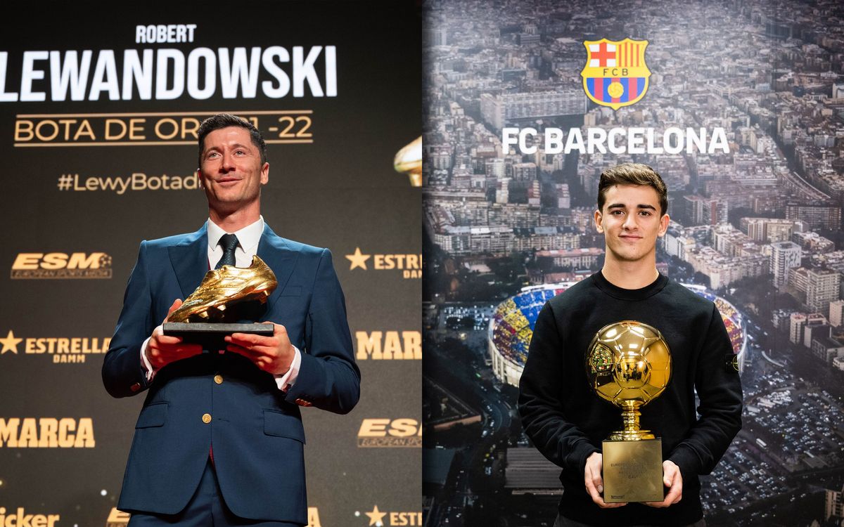 Gavi ofrecerá el Golden Boy y Lewandowski, la Bota de Oro en el Barça-Espanyol