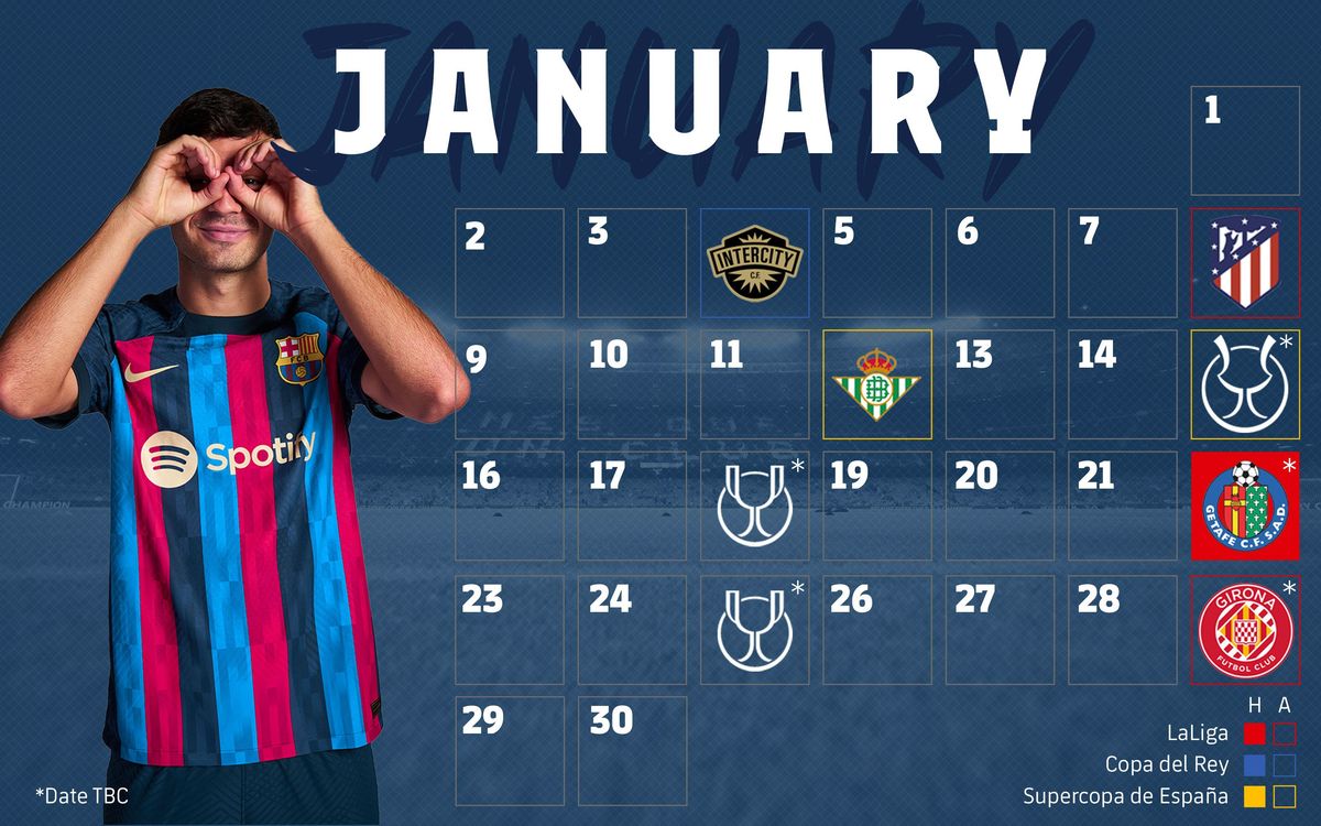 The schedule for January