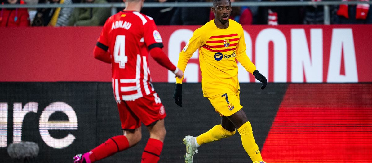 Dembélé strains rectus femoris in left thigh