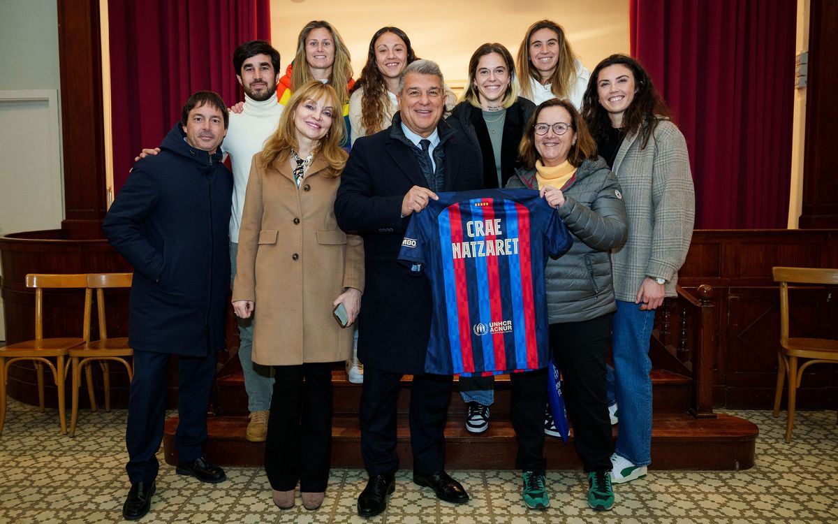 Children living at care homes enjoy a day of excitement and fun with the visit of President Laporta and FC Barcelona Women players