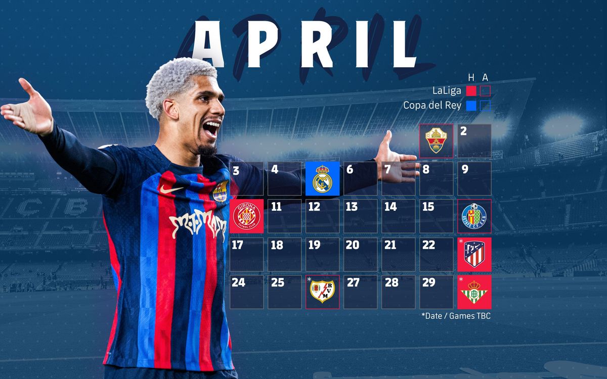 April calendar for Barça.