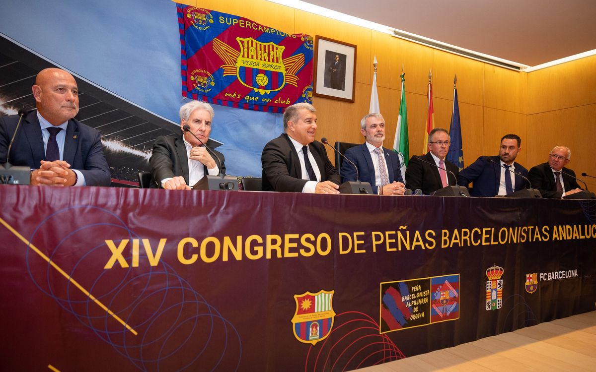 Joan Laporta asiste al XIV Congreso de Peñas de Andalucía, Ceuta y Melilla