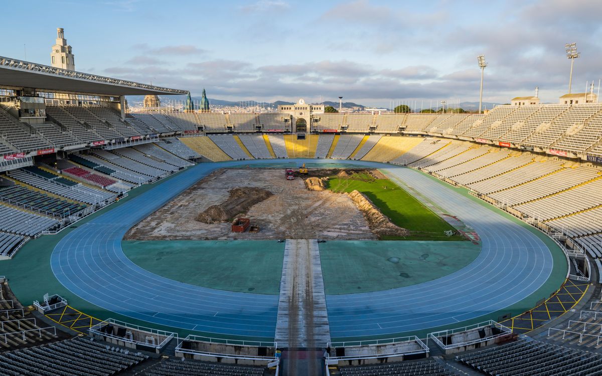 El FC Barcelona finaliza la primera fase de las obras de adecuación del Estadio Olímpico Lluís Companys