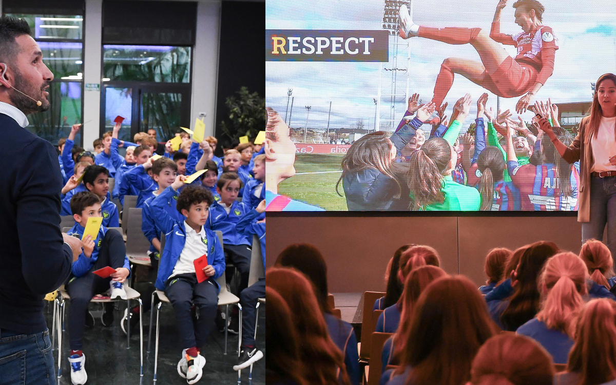 Chat with young footballers from Barça Academy in the United States