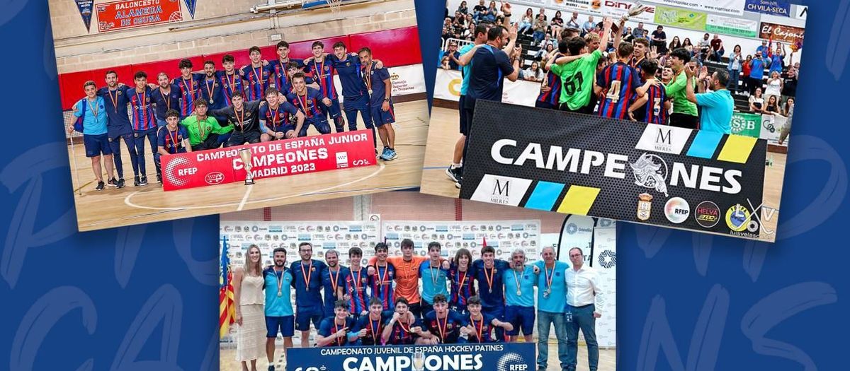 Tres Campionats d’Espanya per acabar una temporada rodona a l’hoquei formatiu