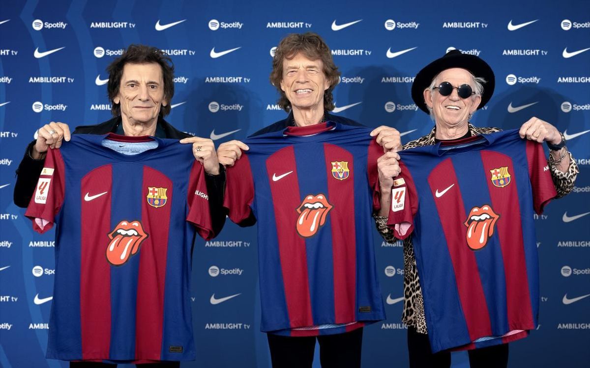 Spotify and FC Barcelona make history again: Barça kit for El Clásico to feature the Rolling Stones iconic tongue and lips logo