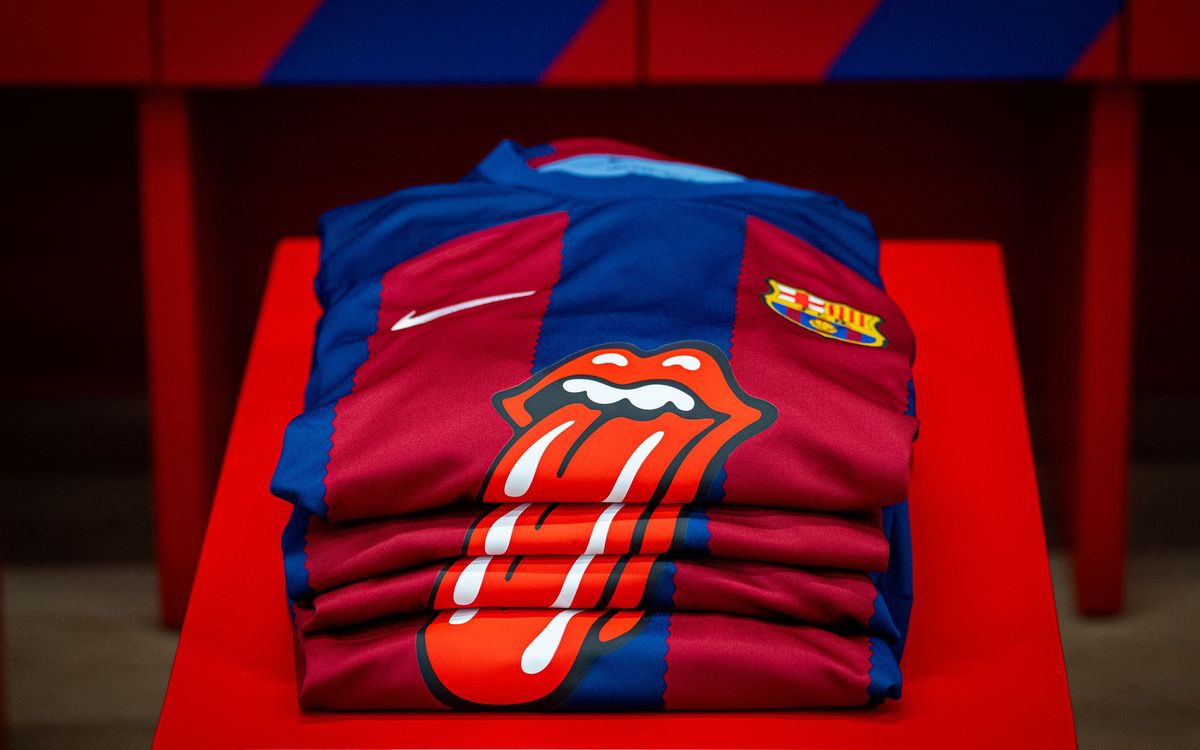 Barca bærer The Rollings Stones-logo til El Clásico