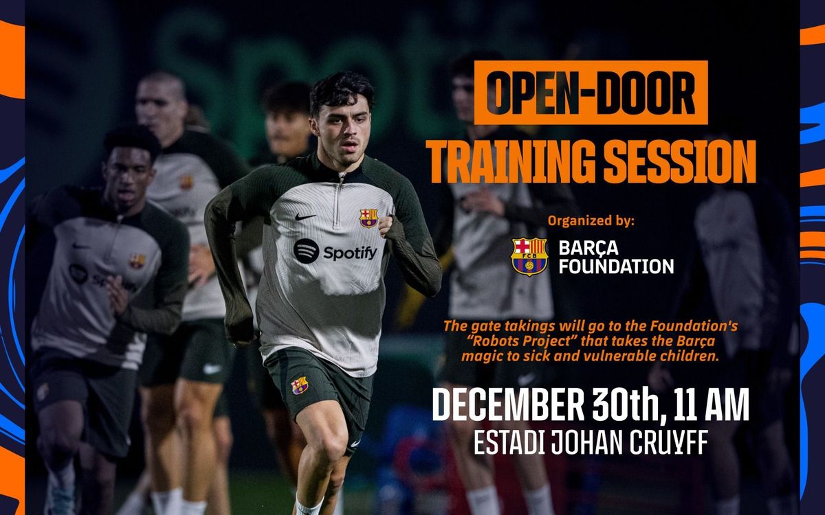 Men's football open doors training session on December 30 at the Estadi