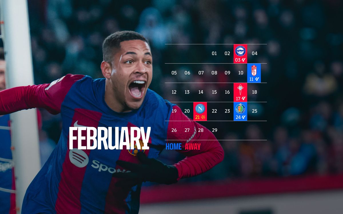 Barça will play five games this February