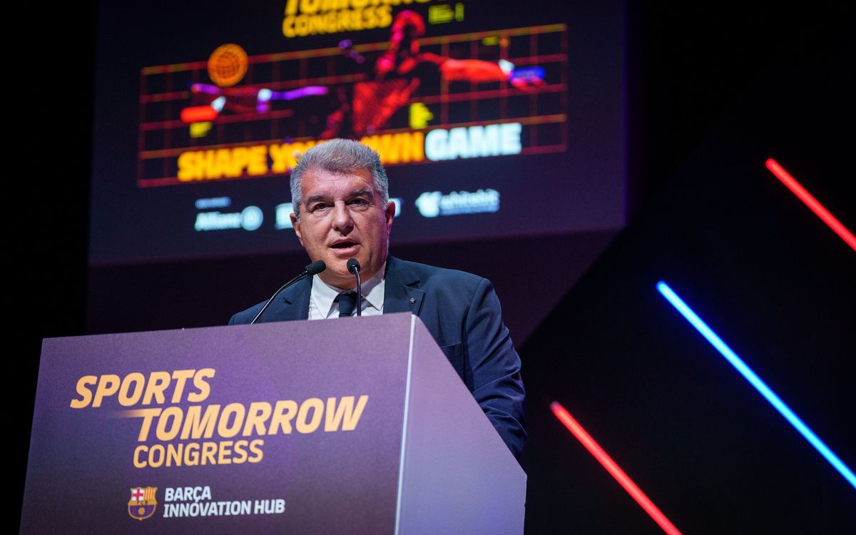 Joan Laporta fa el tancament institucional d’un Sports Tomorrow Congress amb èxit de participació