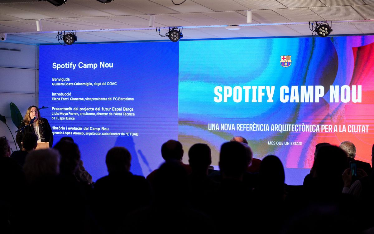El FC Barcelona presenta todos los detalles del futuro Spotify Camp Nou en el Colegio de Arquitectos de Catalunya