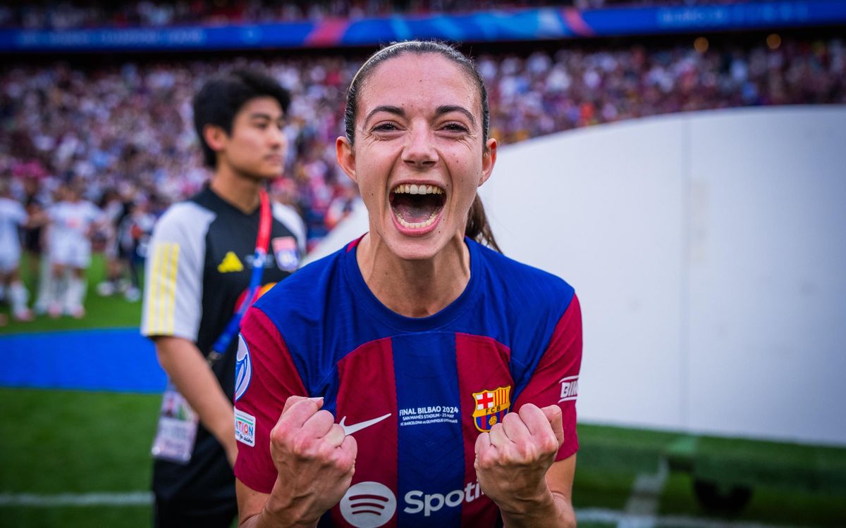 Aitana celebrando la Champions League | Imagen FC Barcelona