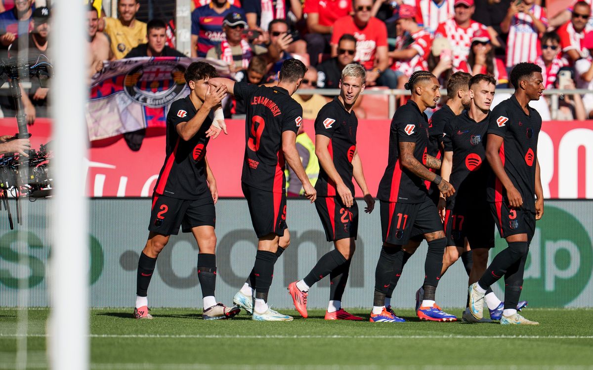 Victoria del Barça en Montilivi ante el Girona.
