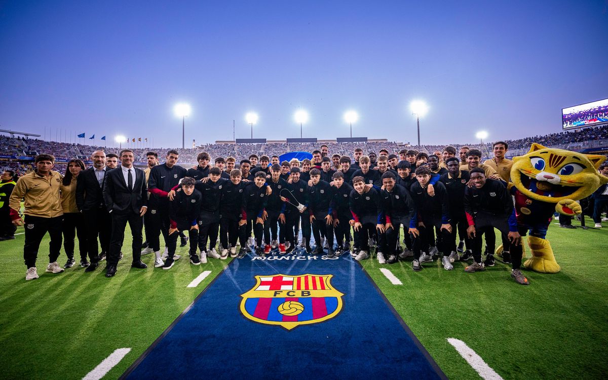 Exhibida la UEFA Youth League en la previa del Barça-Inter