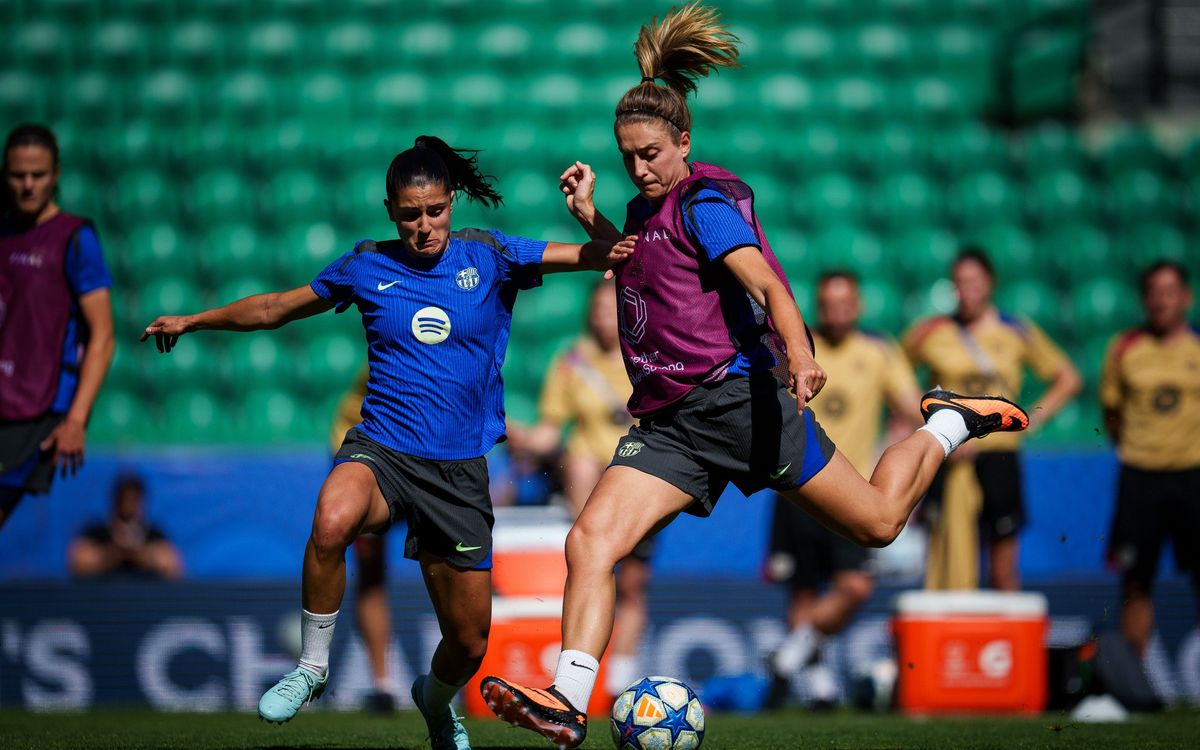Training at the José Alvalade on the eve of the final