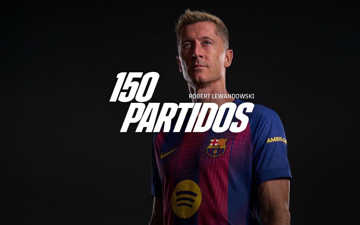 Lewandowski celebra los 150 partidos con el FC Barcelona con un doblete.