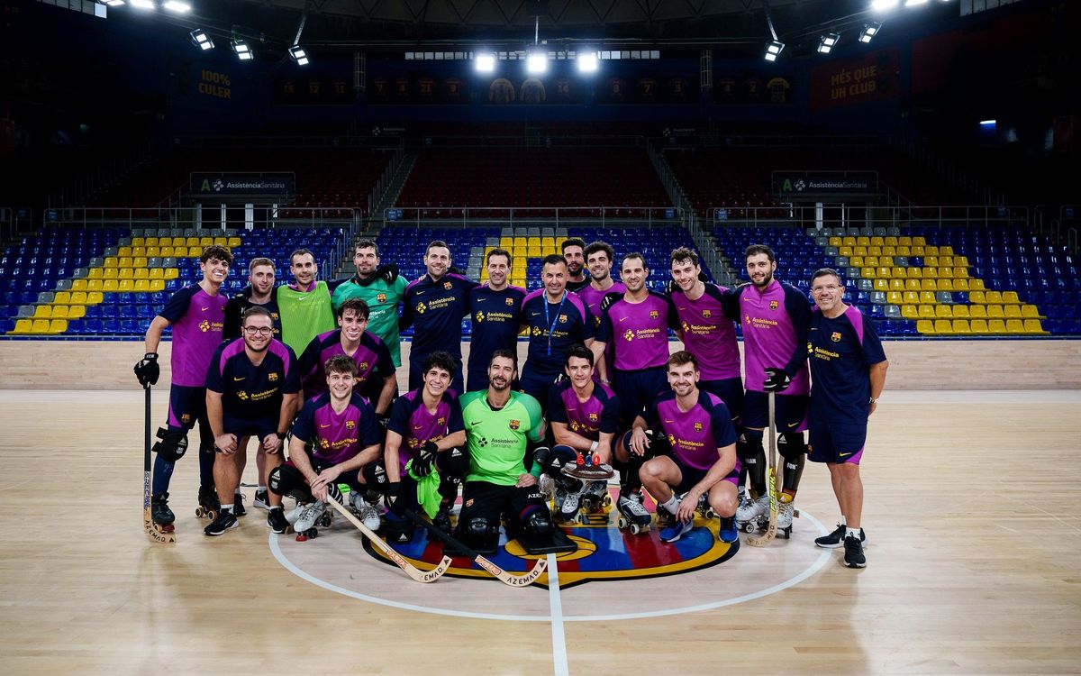 El equipo celebra los 600 goles de Pablo Álvarez con el Barça