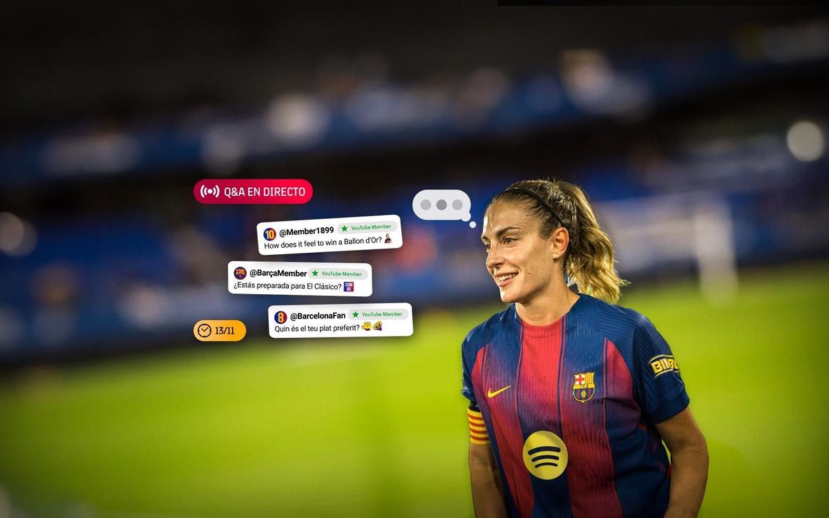 Este jueves, Alexia estará en directo en el canal de YouTube del FC Barcelona