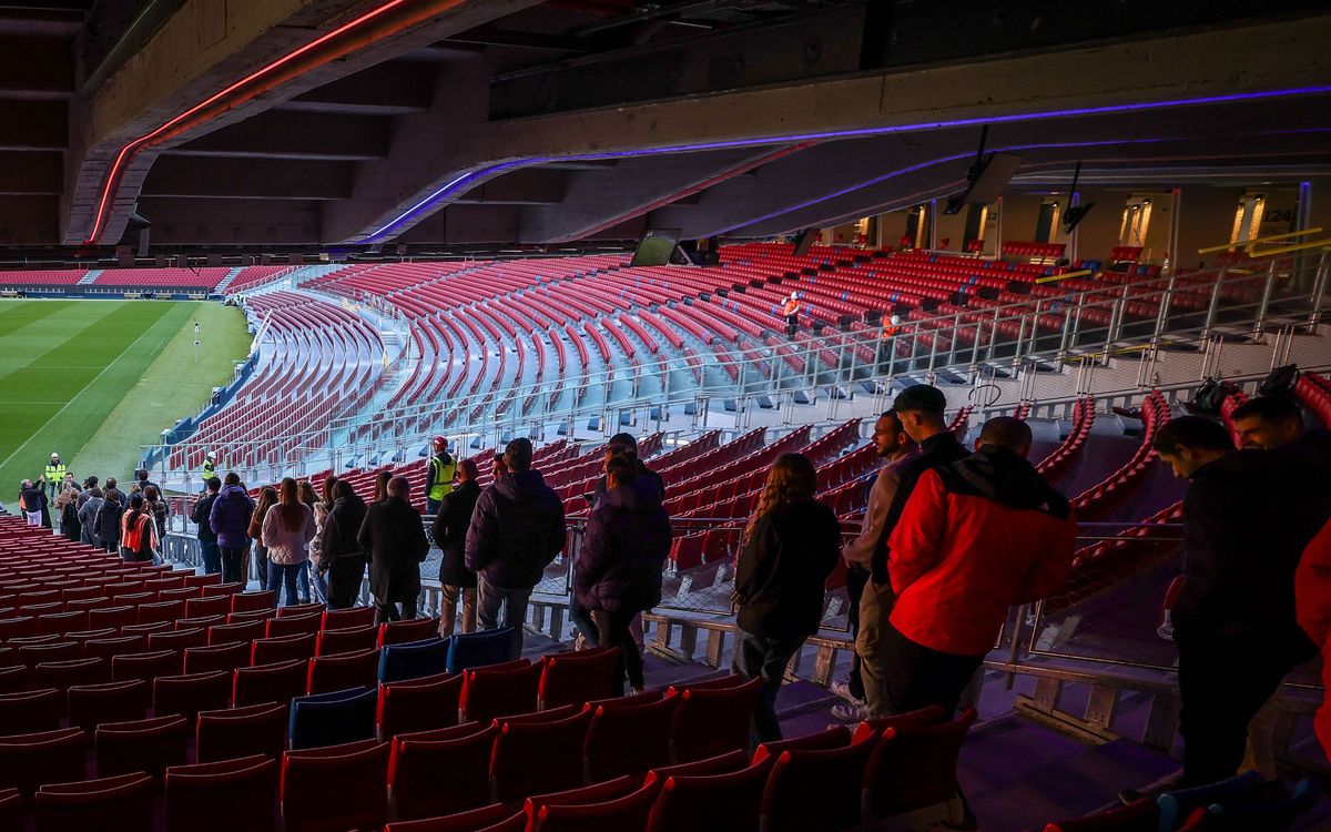 FC Barcelona conducts an emergency drill at the new Spotify Camp Nou as a prerequisite for reopening