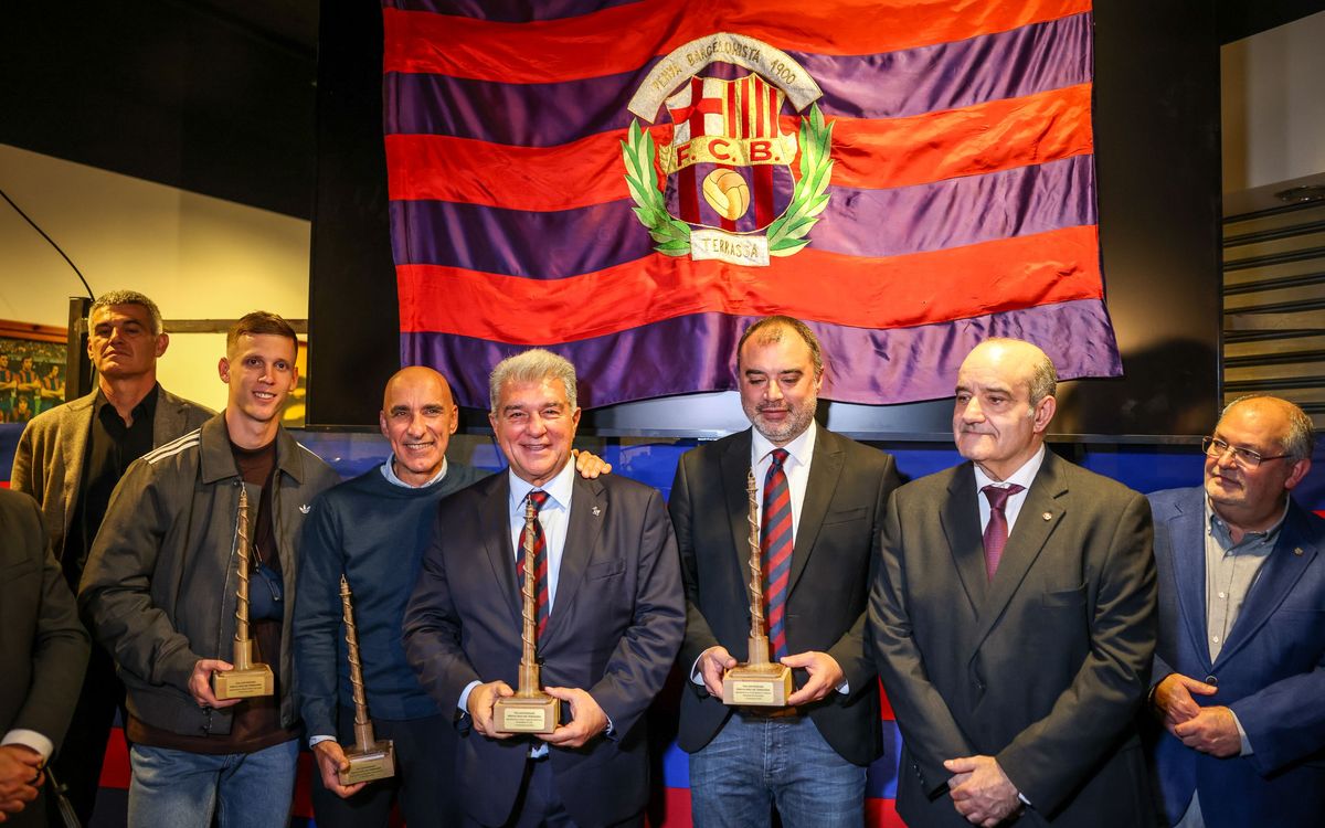 Joan Laporta and Dani Olmo attend 70th anniversary of Penya Barcelonista 1900