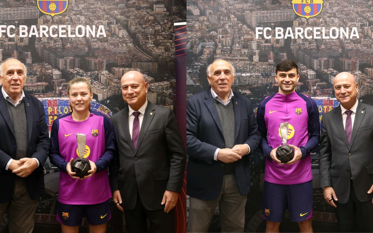 Pedri and Claudia Pina receive the Barça Players Award