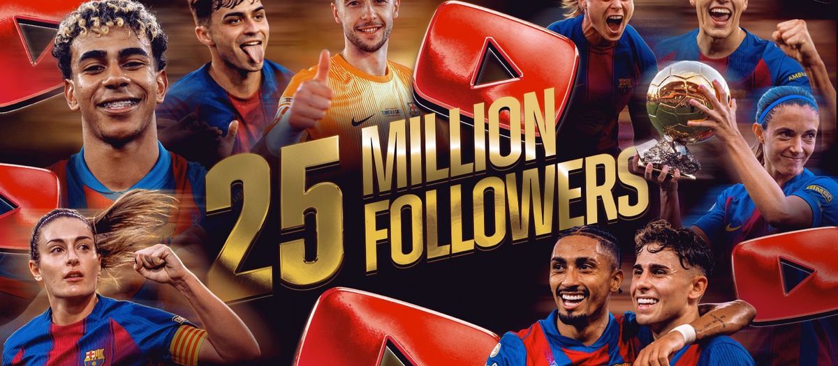 El FC Barcelona fa història a YouTube i és el primer club esportiu del món a superar els 25 milions de subscripcions