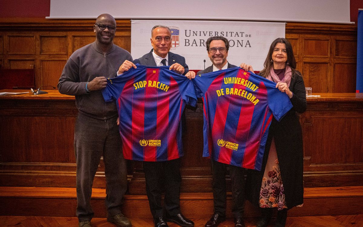 La Fundación Barça presenta en la Universidad de Barcelona una campaña contra el racismo en el deporte