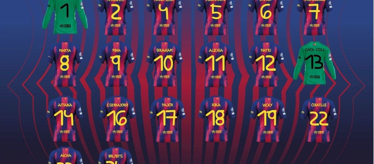 Una original tipografia a les samarretes del Barça per al partit de Champions Femenina