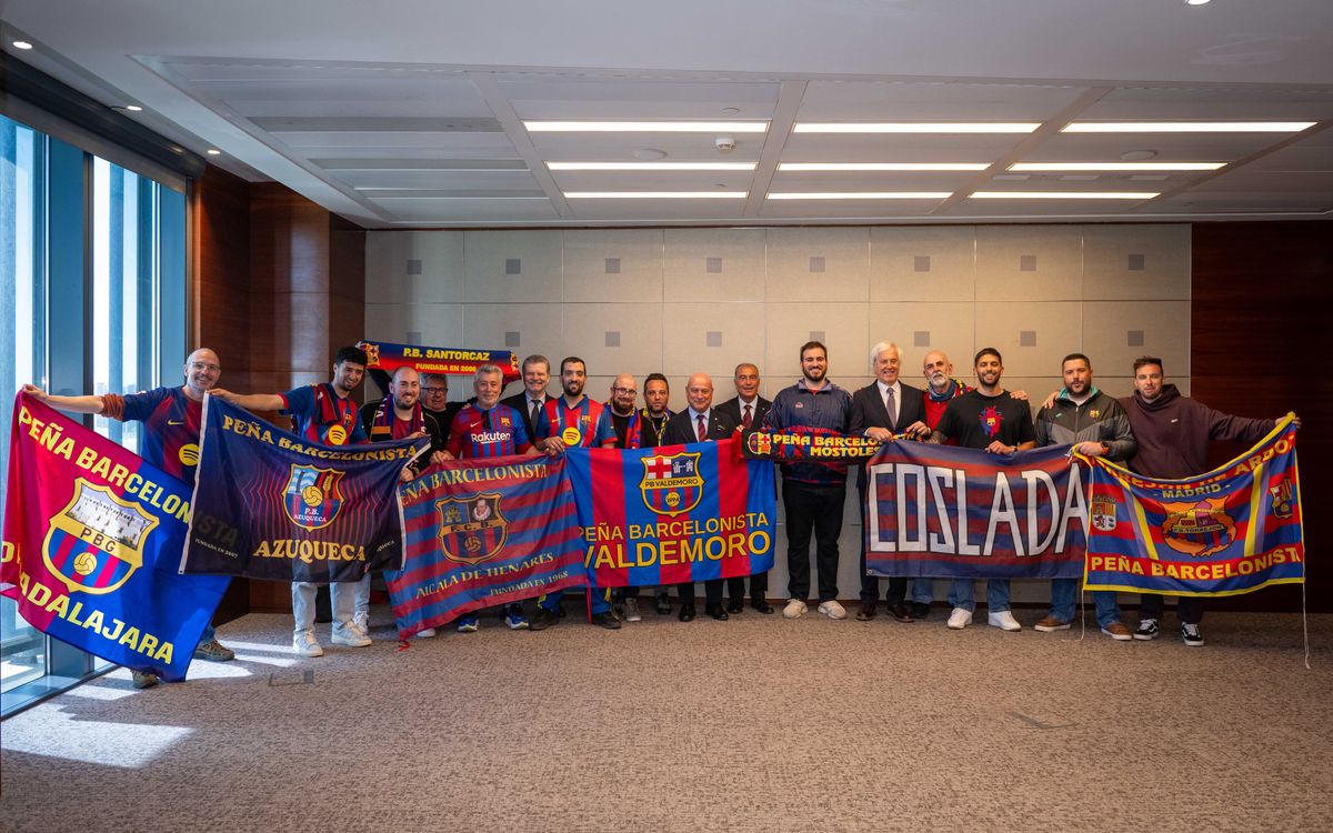 Rafael Yuste atttends reception of Madrid penyes ahead of Atlético game