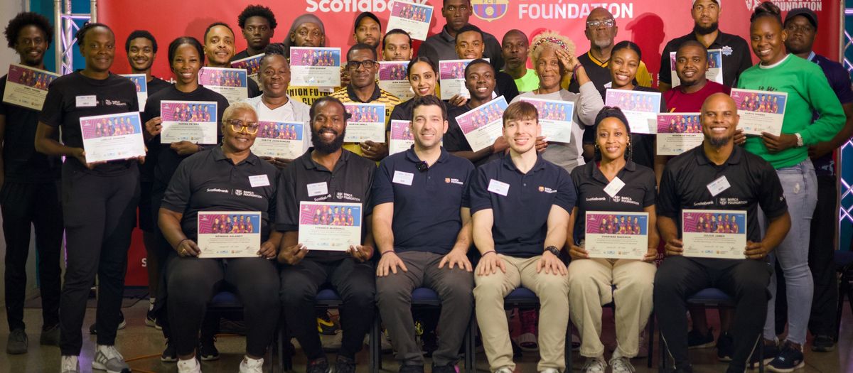 The Barça Foundation and Scotiabank promote a project to improve quality of life and offer future opportunities for vulnerable youth in Trinidad and Tobago