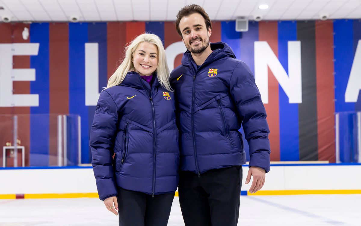 La nueva pista de hielo del FC Barcelona acoge una masterclass con los patinadores olímpicos del Club Olivia Smart y Tim Dieck
