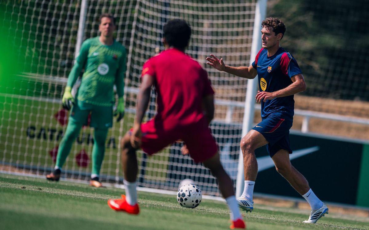Petit match d'entraînement pour conclure le stage en Angleterre
