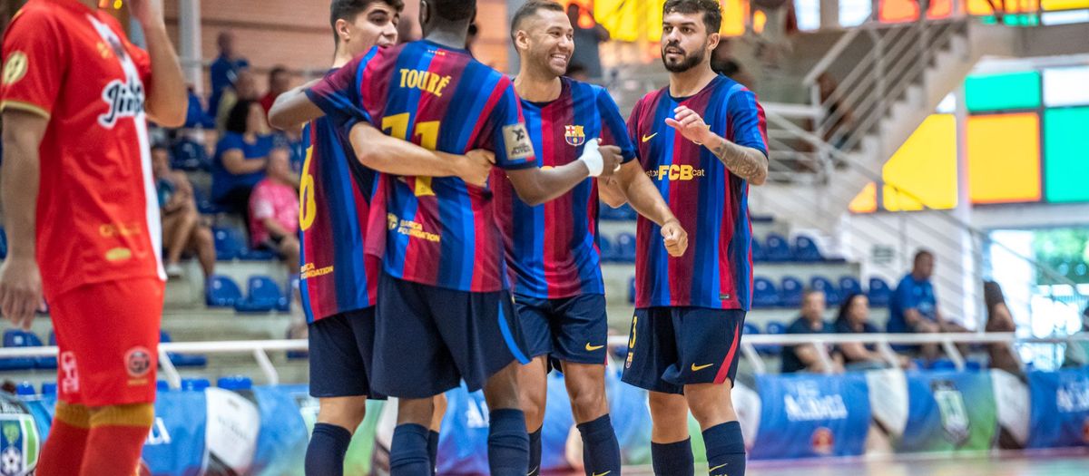 Barça - Jimbee Cartagena: Victòria en el primer test (3-2)