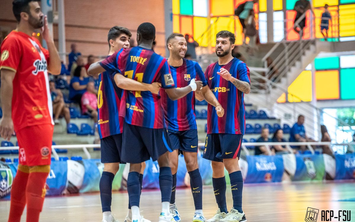 Barça - Jimbee Cartagena: Victòria en el primer test (3-2)